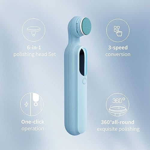 Azonee Electric Nail Drill Machine, 6 in 1 Electric Nail Files and Buffer Set, Professional Manicure Pedicure Kit, Efile Cordless Nail Drill, Portable Manicure Tools for Professional Beginner