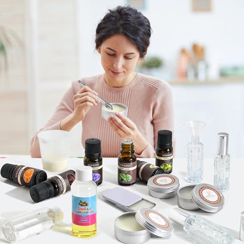 JUYRLE Perfume Making Kit- DIY Solid Perfume Making Kits for Women, Portable Pocket Solid Balm with Travel Size Bottle, Make Your Own Fragrance, Fragrance Blam Gifts for Girls