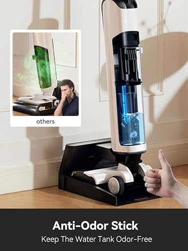 uwant D100 Wet Dry Vacuum Cleaner 180°Lay-Flat Vacuum Mop All in One with 18000Pa Suction Auto Self-Cleaning Anti Odor Stick Pushin Mop Dual-Edge Cleaning Electeic Mop Set for Hard Floor/Carpet