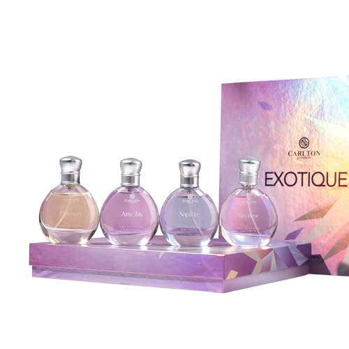 Carlton London Exotique Gift set of 4 premium perfume - 30ml each I Orange, Cedar, Honey and Rose fragrance I luxury EDP perfume for girls and ladies | Best gift set for women