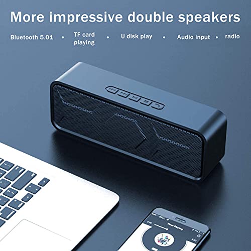 OMIRA Portable Bluetooth Speaker 5.0 stereo surround sound,noise reduction, waterproof,compatible with iPhone, iPad,Android,tablet,also supports USB and TF card playback