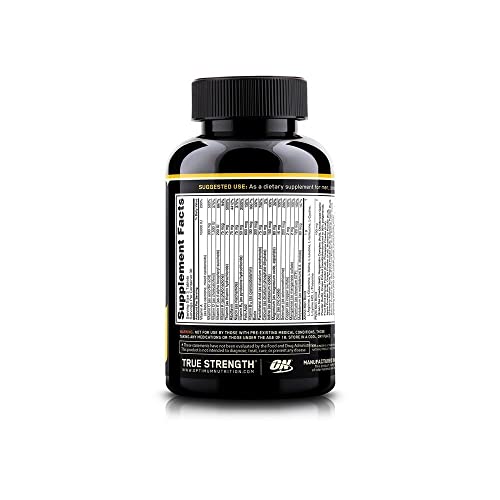 Optimum Nutrition (ON) Opti-Men, Vitamin C, Zinc and Vitamin D, E, B12 for Immune Support Mens Daily Multivitamin Supplement - 90 Count