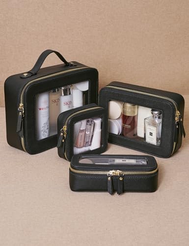 Small Cosmetic Bag for Purse Mini Makeup Bag for School Cute Clear Make Up Pouch for Travel Tiny Leather White Make Up Organizer Case for Backpack Toiletry Bag Waterproof Square Pouch with Zipper