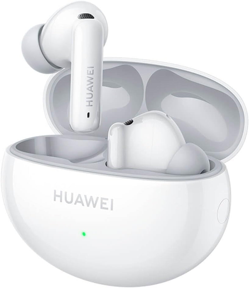 FreeBuds 6i, Intelligent Dynamic ANC 3.0, Punchy Bass, Fast Charging, Longer Listening, Distraction-Free Calling, IP54 Sweat- and Water-resistance, Dual-Device Connection, White - White