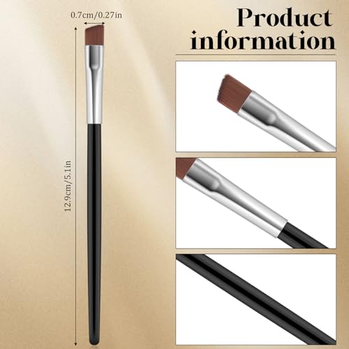 6 PCS Angled Eyeliner Eyebrow Brush Set Flat Tapered Eye Shadow Tint Brush Fine Detail Makeup Brush Tool Portable Concealer Brush Professional Soft Cosmetic Blending Brush for Women Beauty Accessories
