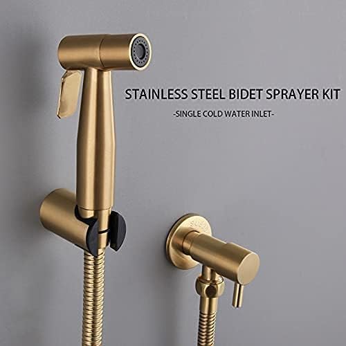 LOSCHEN LOSCHEN 1/2NPT Stainless Steel Bidet Sprayer kit for Toilet,Hand Held Sprayer Shattaf Toilet Attachment for Pet Bath/Personal Hygiene/Bathroom/Closestool,Easy to Install (Brushed Gold)