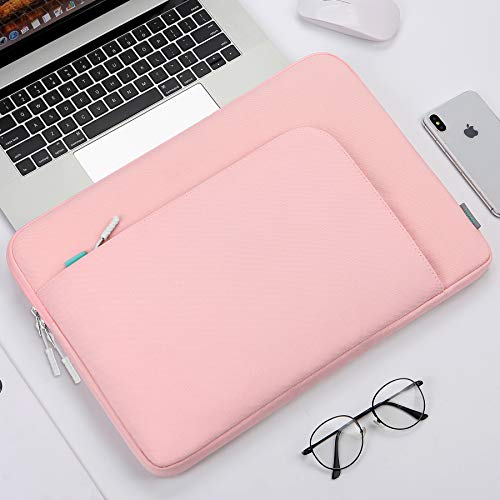Lacdo 15.6 Inch Laptop Sleeve Case for 15.6" Acer Aspire/Nitro/Predator, Lenovo IdeaPad 3, ZenBook VivoBook 15, HP Pavilion 15, Dell Inspiron 15, MSI GL65 Computer Bag with Accessory Pocket, Pink