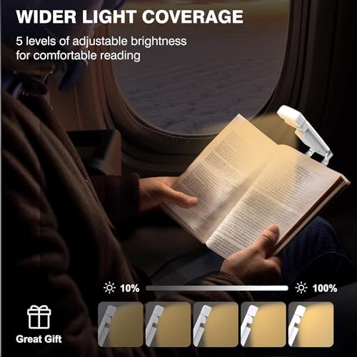 Exrp Reading Light, Book Lights for Reading in Bed, Rechargeable Reading Lamp with 2 Timing Modes, 3 Color Modes & 5 Brightness Dimmable, Great Gifts for Kids, Nighttime Readers, AND-55