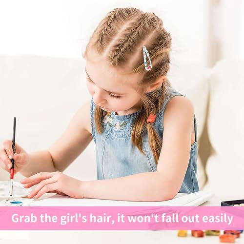 Snap Hair Clips, 100pcs Non-Slip Metal Barrettes Cute Toddlers Hair Clips Assorted Colors 2inch for Girls, Women