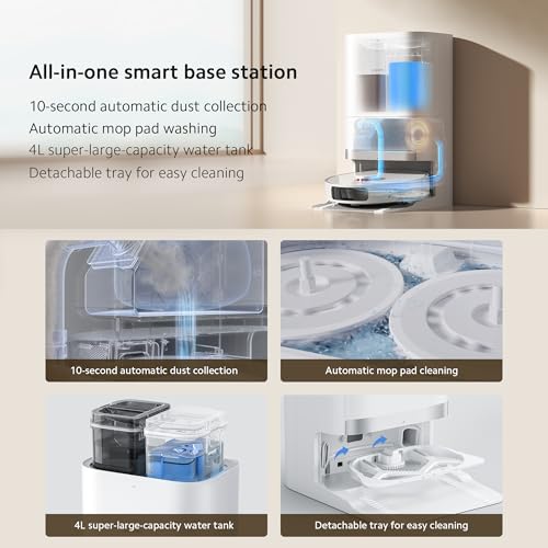 Xiaomi Robot Vacuum X20+ with 6000Pa Suction, All-in-One Station—Auto Mop washing and drying、Auto Self-Emptying, Carpet Detection, LDS Navigation, 140min Runtime, App Control，Alexa/Google Assistant