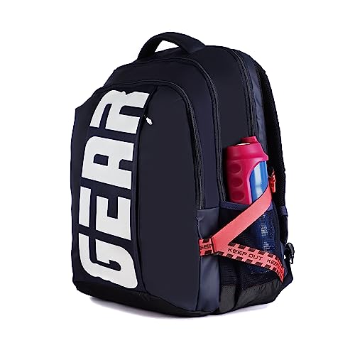 Gear MAXPRO 45L LARGE SCHOOL BAG/CASUAL BACKPACK/DAYPACK/COLLEGE BAG FOR BOYS/GIRLS (NAVY-RED)
