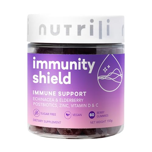 Nutrili Immunity Shield Gummies | (1 month) | Zinc, Vitamin D3, Vitamin C, Postbiotics, Elderberry, Echinacea, and Rhodiola