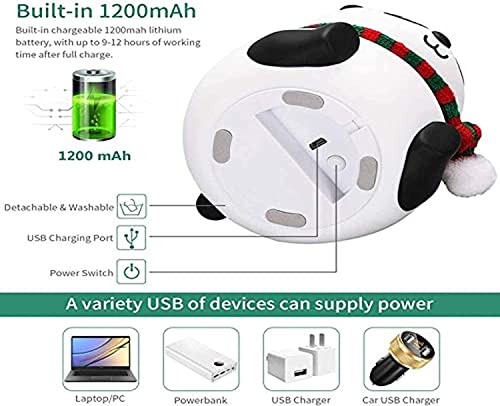 Desidiya Panda Touch Silicone Lamp - Multicolor Rechargeable Night Light for Kids, Birthday Gift for Girls and Boys - Close Eye