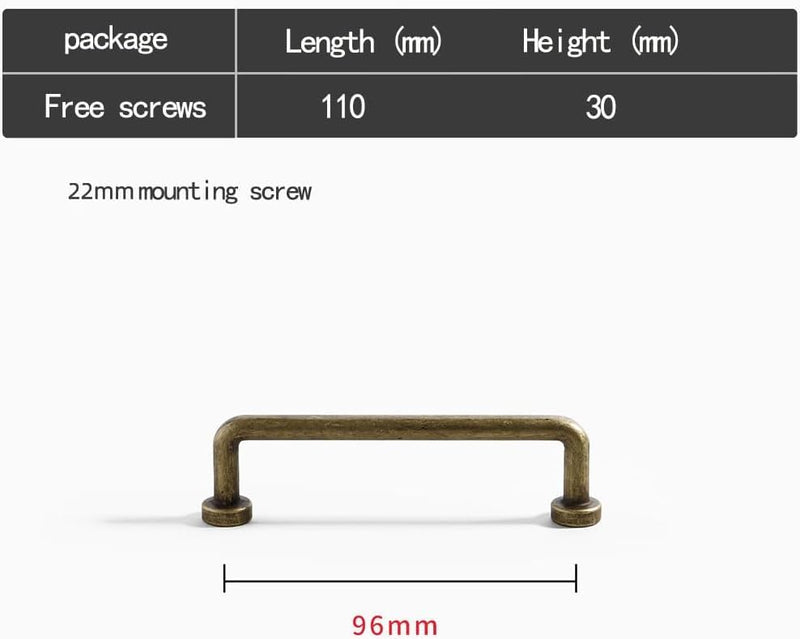 Antique Brass Cabinet Bar Pulls 3.78" Hole Center 5 Pack Classic Vintage Retro Drawer Handles Kitchen Cupboard Bathroom Dresser Cabinet Hardware