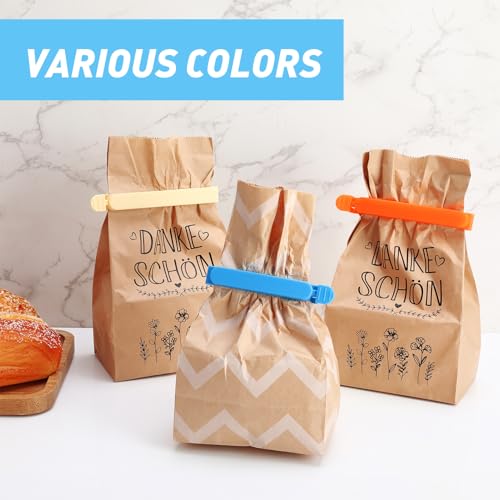 Smilcloud 32 Pcs Food Bag Sealing Clips,Bag Clips for Food Storage Freezer Bag Clips Multicoloured Reusable Kitchen Bag Clips (4 Sizes)