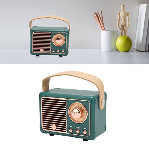 Retro Bluetooth Speaker, Mini Wireless Bluetooth Speaker, Portable Vintage Speaker with 360° Surround Stereo Sound, Support USB/TF Card/AUX, Cute Old Fashion Style Speaker for Home Outdoor, Green (#5)