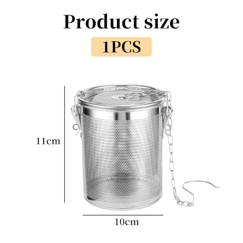 Tea Infuser, Stainless Steel Spice Seasoning Strainer,Filter Soup Seasoning Seperation Strainer,Extra Fine Mesh Spice Herbal Ball Cooking Tools With Chain for Brew Loose Leaf Tea and Spices & Seas