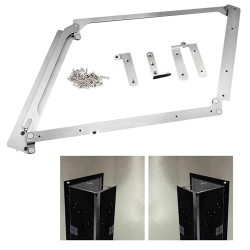 SUZLAZYR Barn Door Hardware Kit, 180Â° Folding Flat Door Accessories, Smoothly & Quietly, Expansion Wardrobe Partition Door Hardware Connector Accessories,18mm left open
