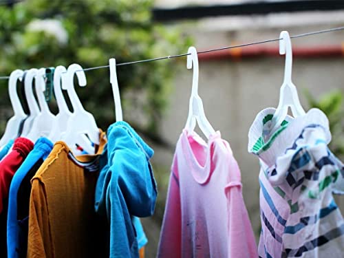 Aloud Creations PVC Coated Steel Wire Rope for Drying Clothes/ Clothesline, Length 20 Meter with 2 Plastic Hooks (Multi Colour) � Pack of 1