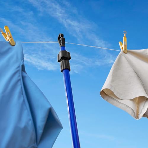 Vivo Technologies Telescopic Washing Line Prop Pole Clothesline Heavy Duty Home Garden Washing Line Dry Clothes Drying Airer Support Extenedable to 2.2M