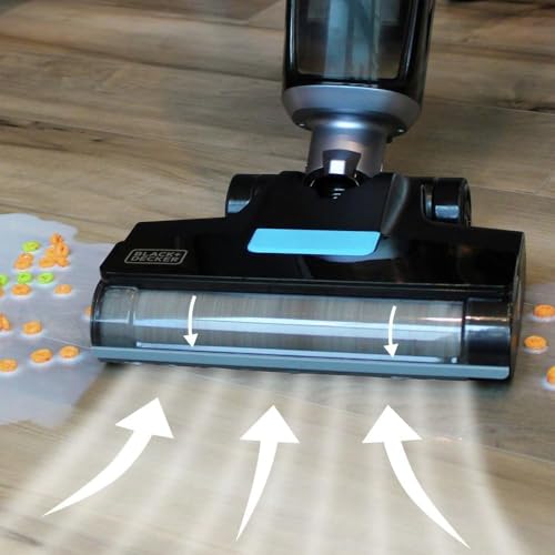 BLACK+DECKER Cordless Wet Dry Vacuum Cleaner and Mop, Vacuum Wash Duo, Self-Cleaning, Edge Cleaning Design, Digital Display, Compact and Space-Saving, Blue - VW252BR-B5