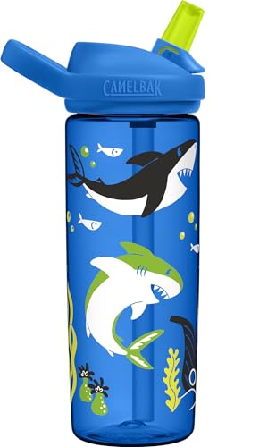CAMELBAK Eddy+ Kids Everyday Water Bottle - Strong Drop Proof Design - BPA Free - Leak-proof - Dishwasher Safe - 600ml, Treasure Hunt Shark