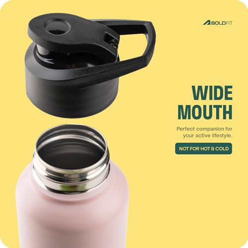Boldfit Water Bottles Stainless Steel Water Bottle 1 litre Steel Water Bottles for School, Office, Home, Gym 1 litre Water Bottle for Men Leakproof, Rust free Steel Bottle -1000 ml Bottle Pink Blue