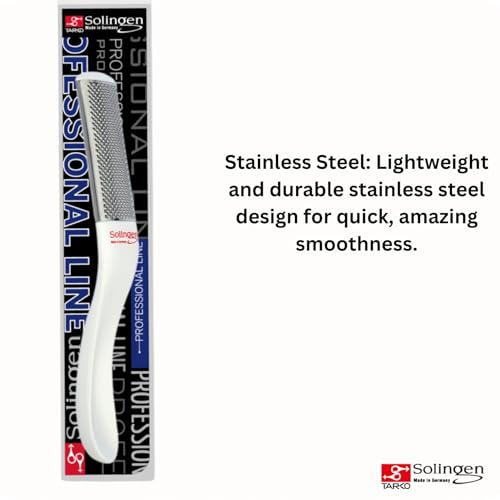 Solingen Professional Stainless Steel | Foot File | Foot Rasp | Callus Remover Best Foot Care Pedicure Tool To Remove Hard Skin | Can Be Used on Both Wet and Dry Feet | Made In Germany