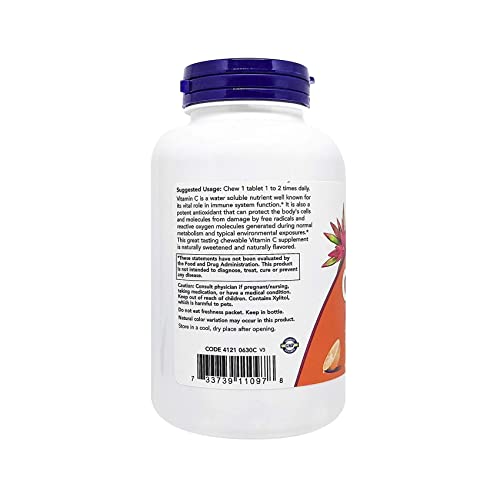 Now C-500 Vitamin C Chewable Tablet For Antioxidant Support, Pack of 100's