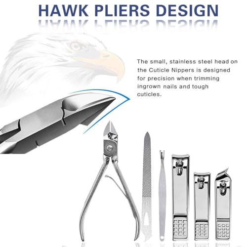 NALACAL Premium 19-Piece Manicure Pedicure Set: Stainless Steel Nail Clippers, Scissors, and Grooming Tools for Men & Women – Complete Nail Care Kit with Portable Travel Case (Black)