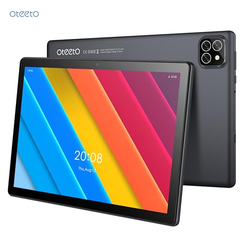 Oteeto TAB 10 Pro/Single SIM 5G Network/8GB RAM + 512GBG ROM/5G Wifi/8000 mAh/8MP Front + 13MP Rear Camera/Quad Core 2.0GHz Processor/Android 13/Includes Keyboard,Mouse,Touch Pen,OTG,Flip Cover (Gray)