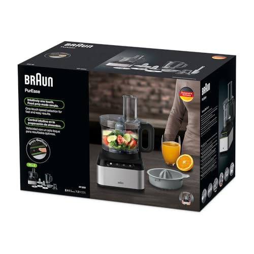 Braun Food Processor Fp 3233, Citrus Press, Spatula,Dough Tool, Plastic Multi Mill. 2.1 L Bowl Capacity, 800 Watts, Black"Min 1 year manufacturer warranty"