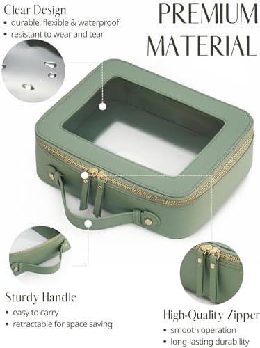 Small Cosmetic Bag for Purse Mini Makeup Bag for School Cute Clear Make Up Pouch for Travel Tiny Leather White Make Up Organizer Case for Backpack Toiletry Bag Waterproof Square Pouch with Zipper
