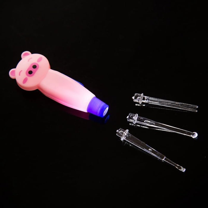 1Pc Cute Flashlight Earpick, Ear Wax Removal LED Light Illuminated Ear Pick Remover, Earwax Cleaning and Removal Tools, Earpick Wax for Adults Ear Safe, Ear Care Earwax Removal Products