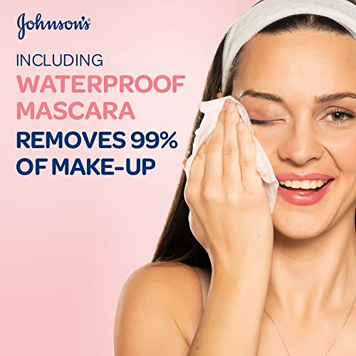 Johnson & Johnson Micellar Wipes Refreshing with Skin-Loving Minerals, Pack of 2x25 Wipes, Suitable_for Normal Skin Types, Gentle Makeup Remover Wipes, Hydrates and Cleanses, Safe_for Sensitive Eyes