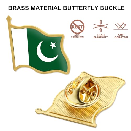 12/24/50/100Pcs Official Pakistan Flag Pins Bulk - Metal Pakistani National Lapel Pin