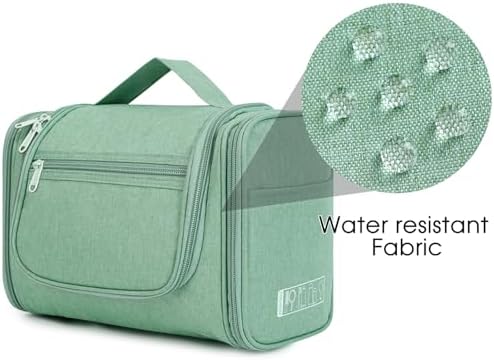 WANDF Large Hanging Toiletry Bag Travel Cosmetic Makeup Organizer Water-Resistant Shower Bathroom Bag for Women and Men (Dark Pink)