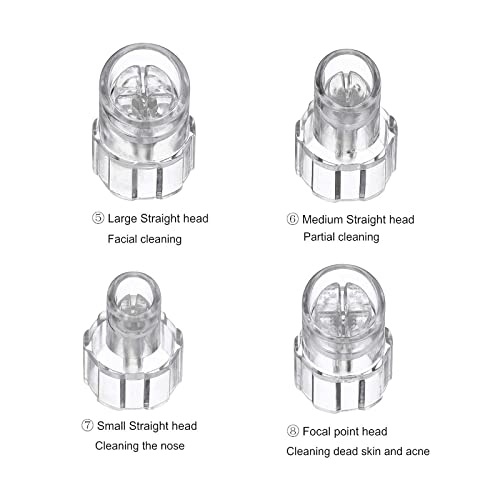 Elitzia Plastic Hydro Dermabrasion Microderma Heads Hydra Facial Aqua Peel Tips Water Peeling Caps Facial Care Skin Cleaning Tool Beauty Machine Replacement Spare Parts 8pcs Per Set (Transparent)