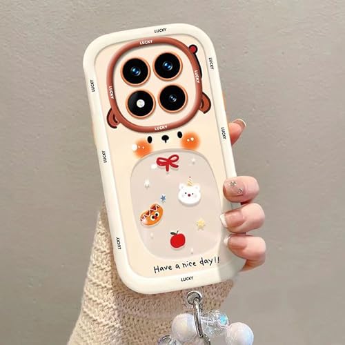 Case for Xiaomi POCO X7 5G / Redmi Note 14 Pro??quipped with a mobile phone lanyard, Cute cartoon pattern, Air cushion silicone soft shell, Anti fall,Redmi Note 14 Pro cover