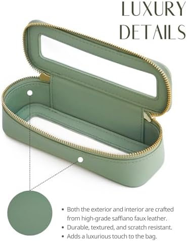 Small Cosmetic Bag for Purse Mini Makeup Bag for School Cute Clear Make Up Pouch for Travel Tiny Leather White Make Up Organizer Case for Backpack Toiletry Bag Waterproof Square Pouch with Zipper