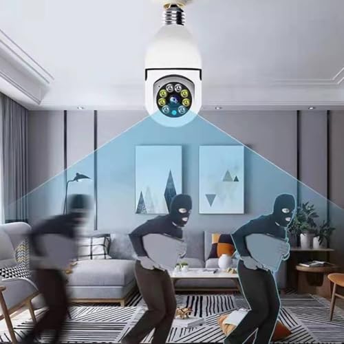 Bulb PTZ Indoor HD 1080P CCTV Wireless Camera Pan Tilt Zoom & Motion Sensor LED Light B22 Bulb Holder