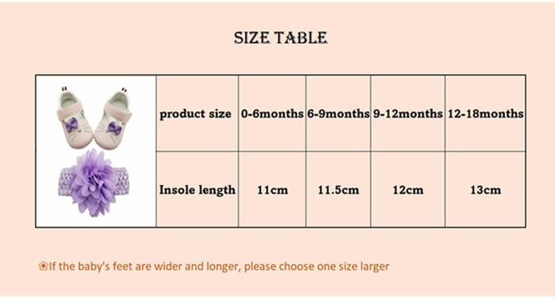 JZLIFE First Walking Shoes,Anti-slip,Comfortable and Breathable Baby Shoes with Hair Band,Baby Gift for Newborn Baby