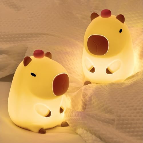 Silicone Capybara Night Lights, Capybara Animal Lamp, Portable USB Rechargeable Animal Lamps Touch Control Lamp, Silicone Night Light with Timing Function for Home Bedroom Living Room Decor (1 pcs)