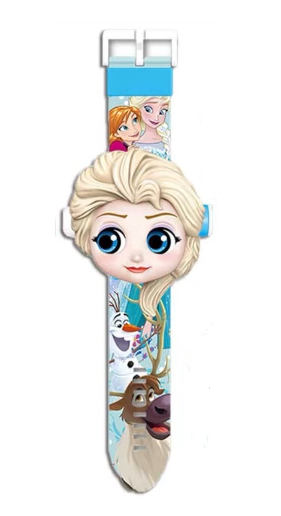 BBYY Children's Watch With Projector - 3D Doll Watch Flip, Outdoor Sports Toys, Digital Display, Adjustable Strap - Birthday Gift for Boys and Girls (Frozen)