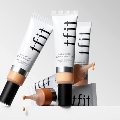 TFIT Radiance Fit Serum Foundation - Flawless Coverage, Dewy finish, Long-lasting, Lightweight, Korean Makeup,1.05 Oz. (N03 Ginger, 30g)