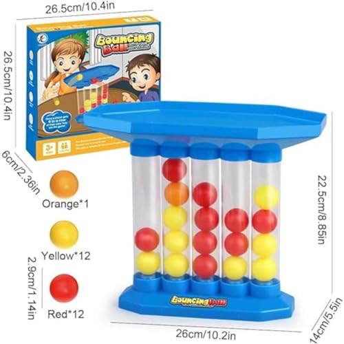 Family Party Bounce Ball Game, Jumping Connect Ball Board Game, Perfect for Parent-Child Interaction, Travel, Outdoor Fun, and Parties, 4 in a Row Educational Tabletop Game for Kids and Adults