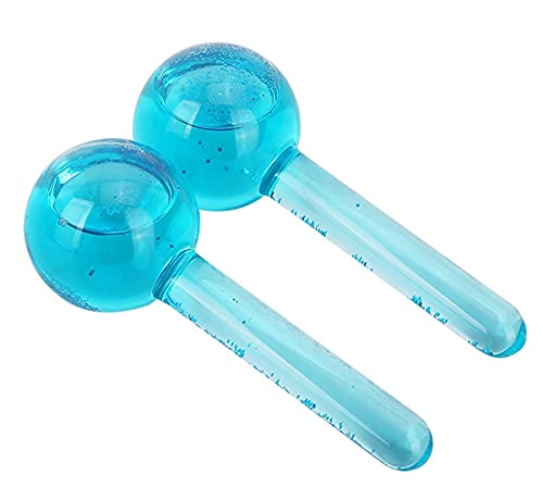 KASTWAVE Ice Roller Globes, Ice Race Massager, Facial Roller Cold Skin Massagers Crystal Glass Ball for Redness Soothing Face Wrinkle Remover Beauty Care Tool 2PCS