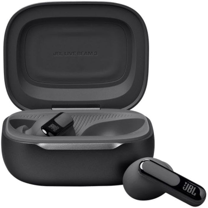 JBL LIVE FLEX 3 True wireless noise-cancelling earbuds with open-stick design and 50 hours total playback plus wireless charging, Blue