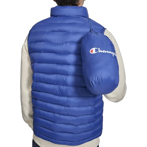 Champion Mens Packable Puffer Vest With Stand Collar Jacket