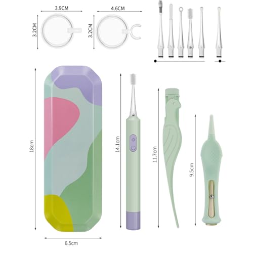 Tazweeq Ear Wax Removal Kit with 1 LED Lights, 9 Pcs Earwax Cleaner Tool with Magnifying Glass for Kids and Adults, Built-in USB Ear Wax Removal Tool with Storage Box